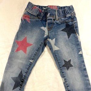 Gap Kids 1969, star print jean leggings, size 5T